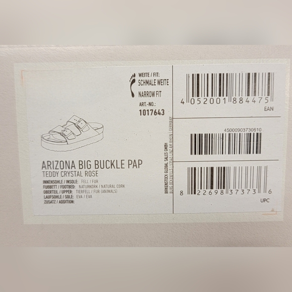 Birkenstock Arizona Teddy Big Buckle Shearling, Crystal Rose, Narrow Fit - Picture 9 of 10